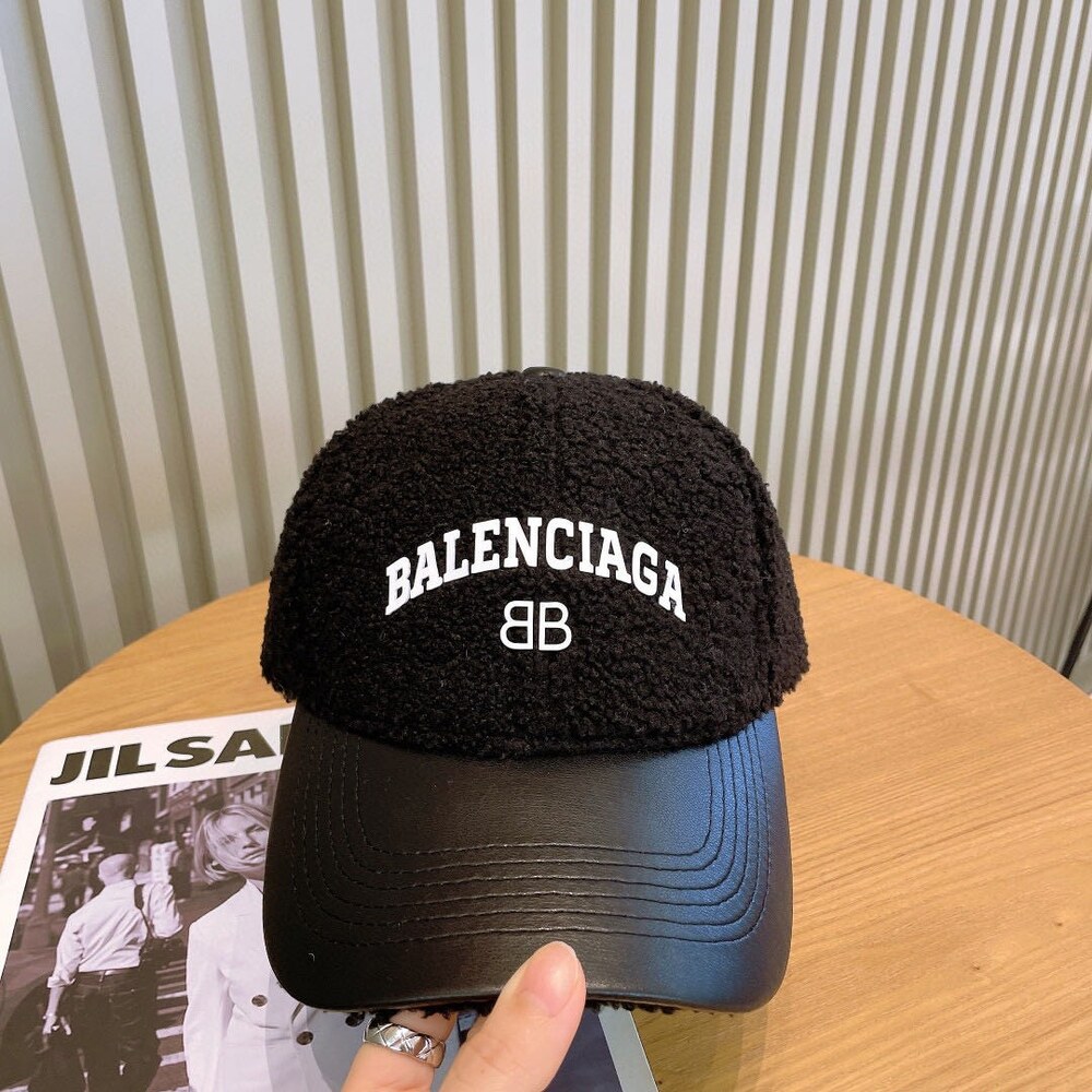 Balenciaga Teddy  Leather Baseball Cap in Black - Picture 5 of 9